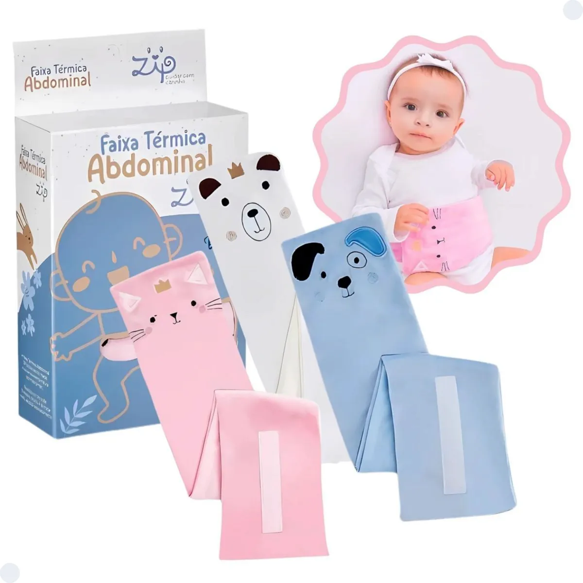 Faixa Térmica Para Cólica Bolsa Ervas Cinta Bebê Abdominal