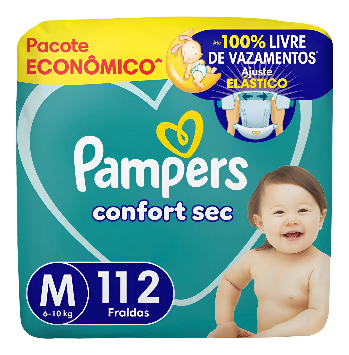 Fralda Pampers Confort Sec M 112 Unidades