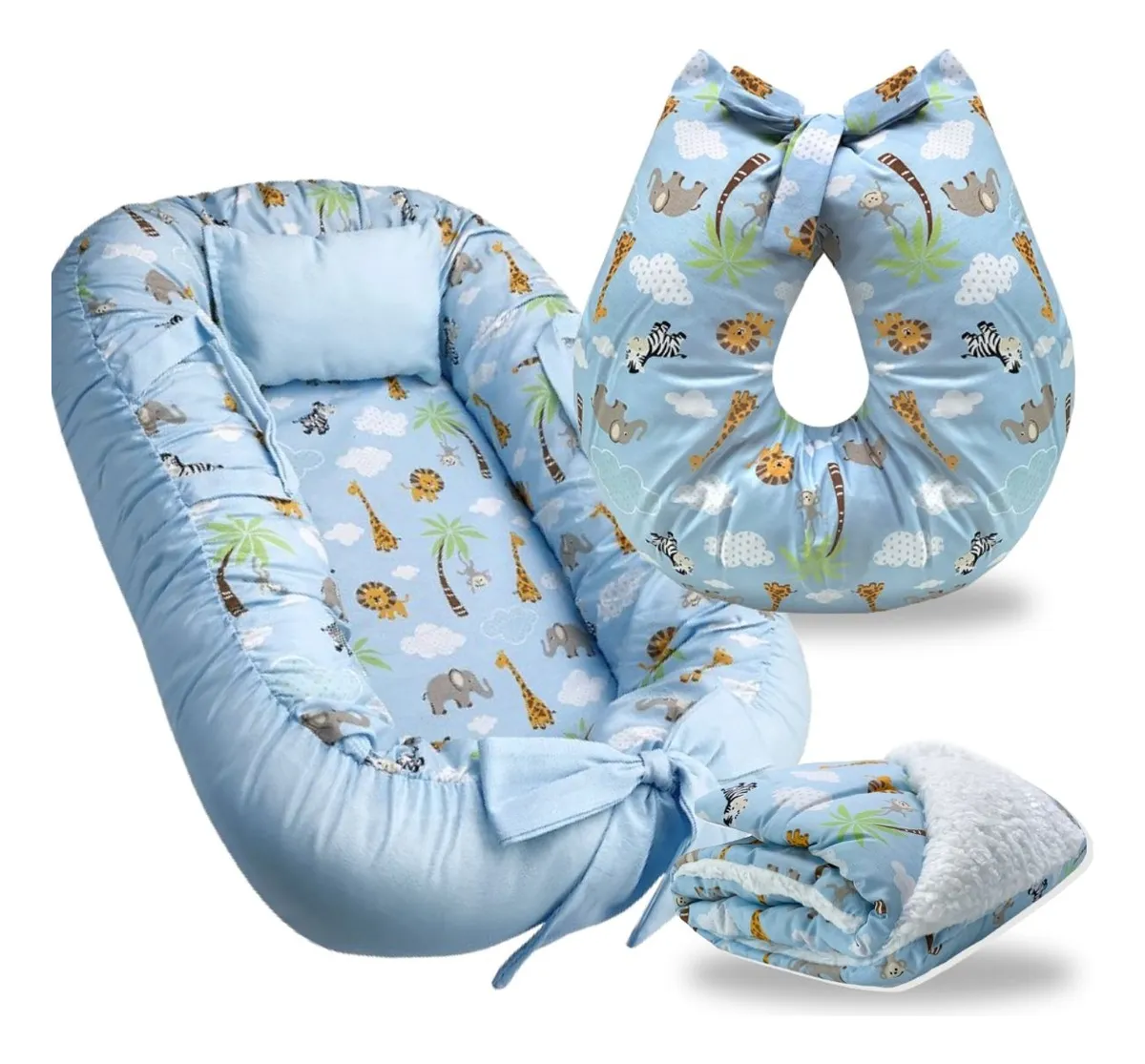 Ninho Berço Redutor Almofada Amamentação Cobertor Bebê