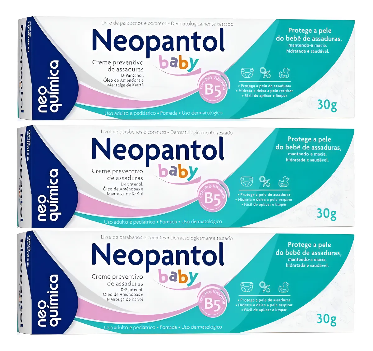 Kit 3 Pomada Para Assaduras Neopantol 30g - Neo Química